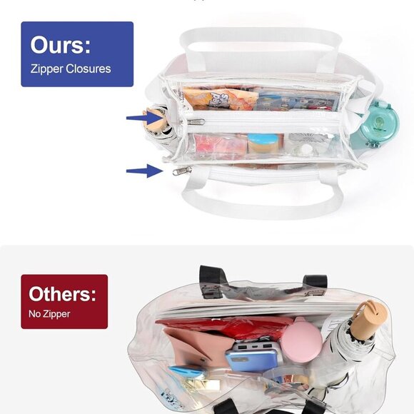 Clear Bag 12x6x12 Stadium Approved - Clear Tote Bag for Sport Events Game Day Co - Picture 9 of 9